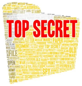 Top secret word cloud shape Stock Illustration