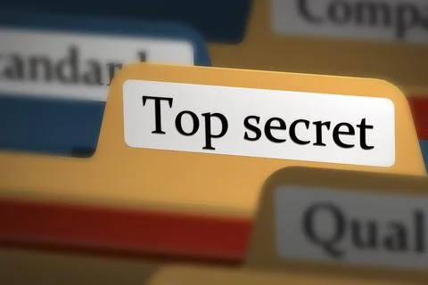 Top secret word on file folder tab Stock Illustration