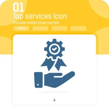 Top services premiun icon with flat style isolated on white background 스톡 일러스트