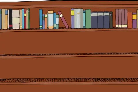 Top Shelf with Books Stock Illustration