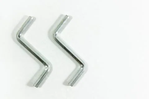 Top shoot of hex allen tools on white background Stock Photos