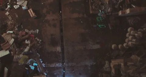 Top Shot in an abandoned place Stock Footage 74019053