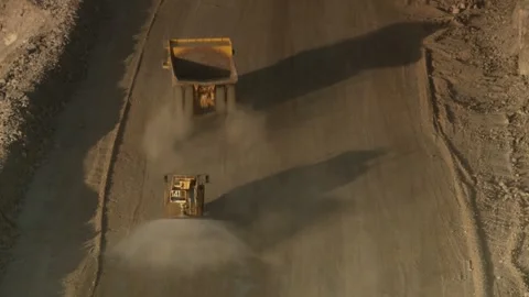 Top shot of construction site on an opencast mine Stock Footage 312400397