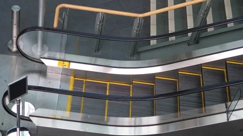 Top shot of escalator inside YVR airport. Stock Footage 78257558