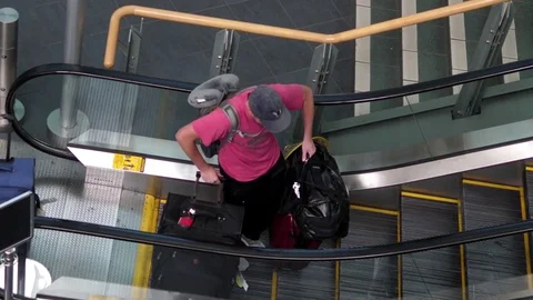 Top shot of escalator inside YVR airport. Stock Footage 78305110
