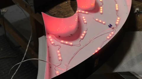 Top Shot Of An Opened And Lit Signage Video stock 135358735