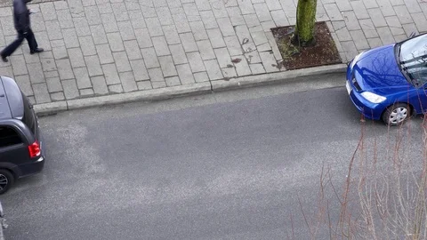 Top shot of parallel parking on the road with 4k resolution Stock-Footage 73104821