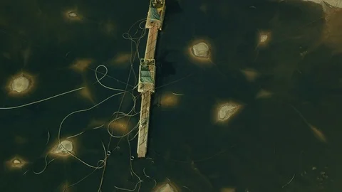 Top shot of a reservoir Stock Footage 80676278