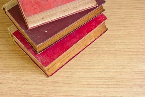 Top shot stack of old book pages texture Stock Photos