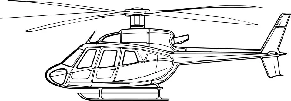 Top Side View of a Helicopter Stock Illustration