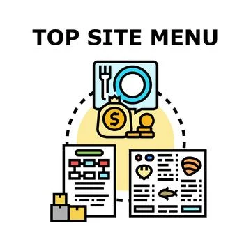 Top site menu concept representing digital web navigation Illustration