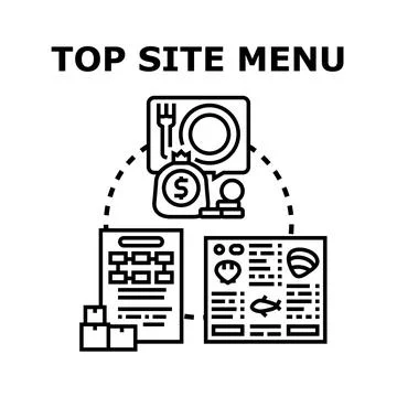 Top site menu concept representing digital web navigation Illustrazione stock