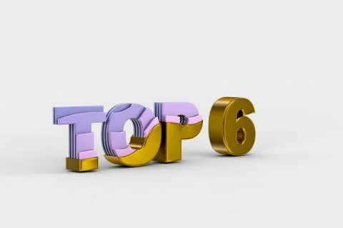 Top six on white background (done in 3d) Stock Illustration