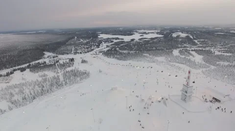 Top of the ski slope Stock Footage 60664117