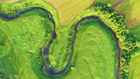 Top smooth rotation decrease aerial view 動画素材 230509504