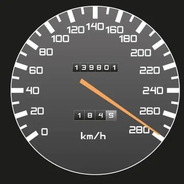 Top speed - speedometer illustration Stock Illustration