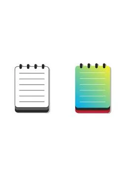 Top Spiral Notepad Notebook Set Icon Template 库存插图
