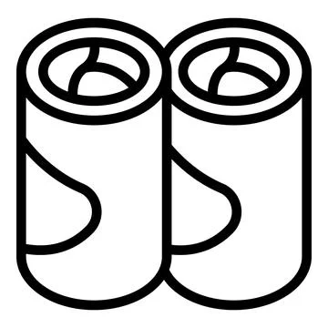 Top spring roll icon outline vector. Food cuisine Stock Illustration