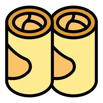 Top spring roll icon vector flat Stock Illustration