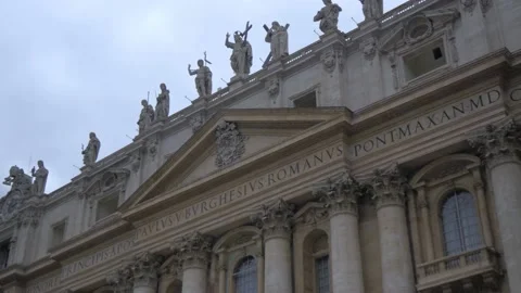 Top Of St. Peter's Basilica Inside Vatican City, Italy Stock Footage 155079473