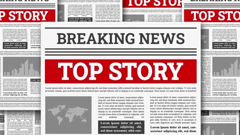 Top story ! newspaper animation Video stock 340261799