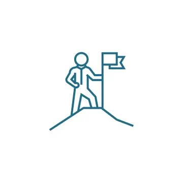 Top of success linear icon concept. Top of success line vector sign, symbol Illustration