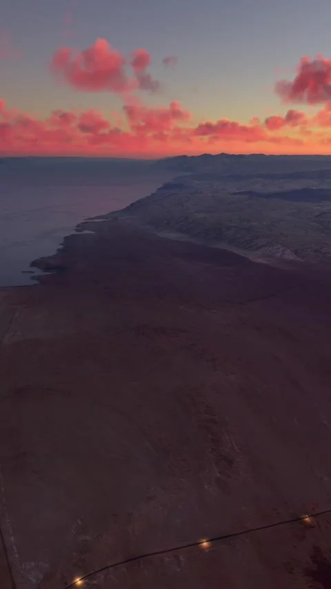 Top sunset aerial view of Ras Alsheikh Hamid in Neom Tabuk. Saudi Arabia Video stock 282925204