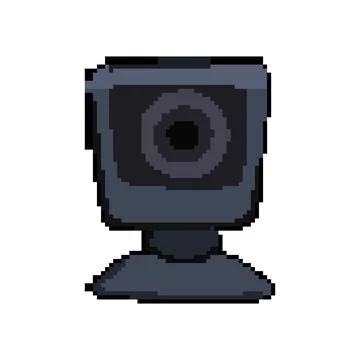 Top table camera pixel art vector illustration Stock Illustration