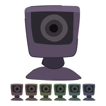 Top table camera vector cartoon graphic Stock Illustration