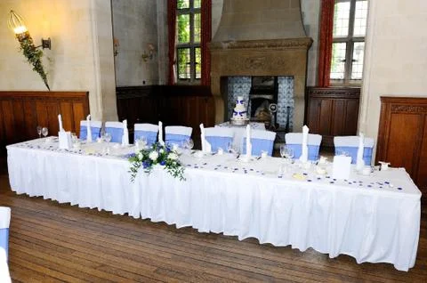 Top table at wedding reception Stock Photos