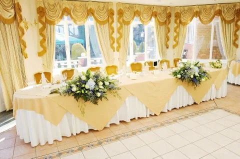 Top table at wedding reception Stock Photos