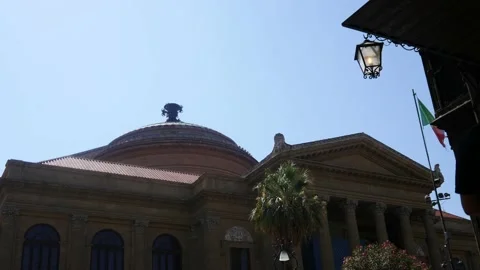 Top Of Teatro Massimo Palermo Stock Footage 130570699