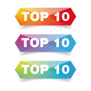 Top Ten best of button Stock Illustration
