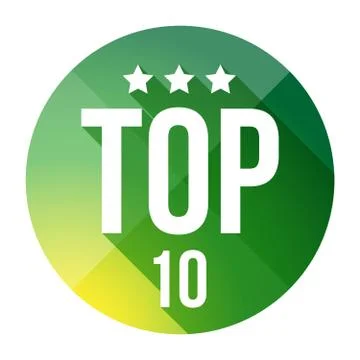 Top Ten button vector Stock Illustration