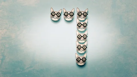 Top Ten Kitty Countdown - Stop Motion Animation, 4K Stock Footage 95450379