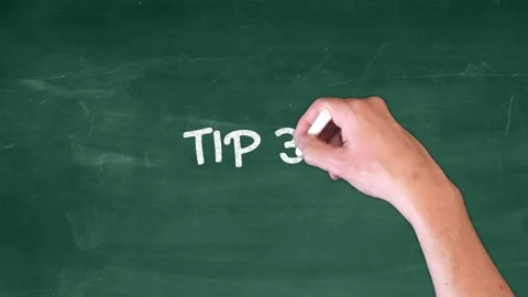 Top ten tips handwritten on a class board with chalk. One to ten. Stock Footage