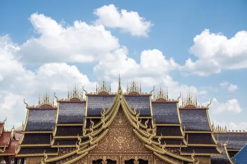 Top of a thai temple Stock Photos