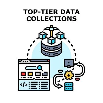 Top tier data collections processing and analysis 库存插图