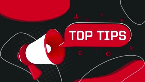 Top tips banner. Megaphone with speech bubble in flat style. 4K video animation Video stock 226812721