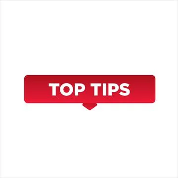 Top Tips button, sign, label, icon. Top Tips speech bubble. Illustrazione stock