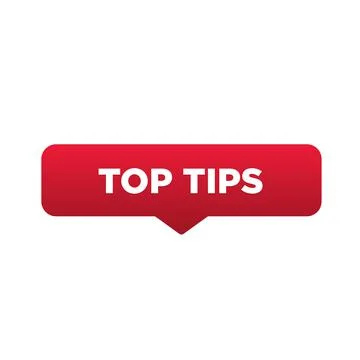 Top Tips button, sign, label, icon. Top Tips speech bubble. Stock Illustration