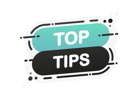 Top Tips isolated green flat banner on white background. Vector illustration. Stock Illustration