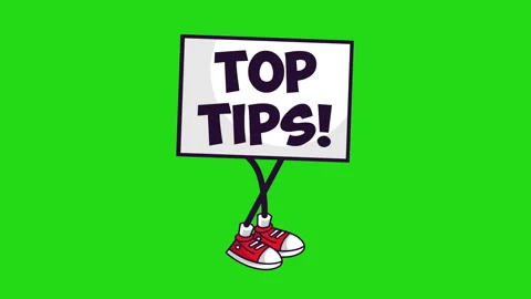 Top tips sign walking animation. Stock Footage 255374335