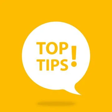 Top tips speech bubble banner vector with copy space for business, marketing, Stock Illustration