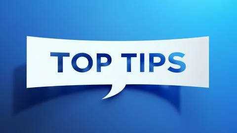Top Tips - Speech Bubble. Minimalist Abstract Design. 3D Render. Stock Illustration