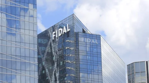 Top of the Tour Prisma, a tower in La Defense business district in Paris, France Stock Footage 255202402