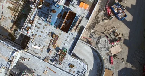 Top-town aerial view of construction site. Stock Footage 86748429