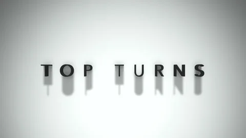 Top turns title 3D matte black title overlaid a white background Stock Footage 301837808