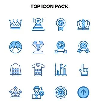 Top Two Colour Bundle Icons Pack Stock Illustration