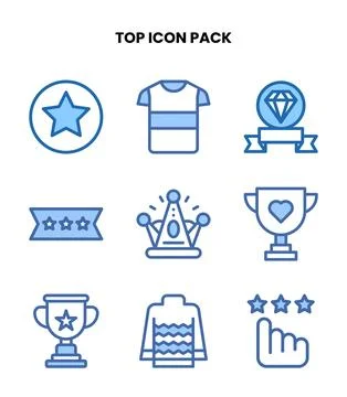 Top Two Colour Scalable Icons Pack Stock Illustration